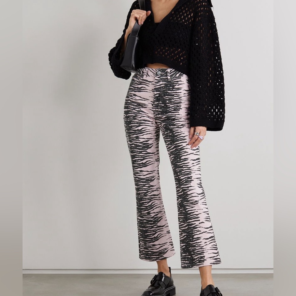 Ganni Pink Animal Print jeans